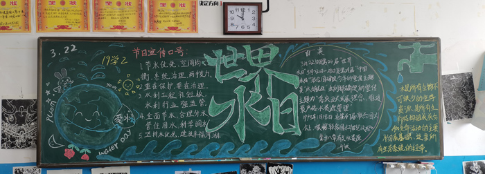 宿州逸夫师范学校组织各班级通过主题板报开展世界水日中国水周